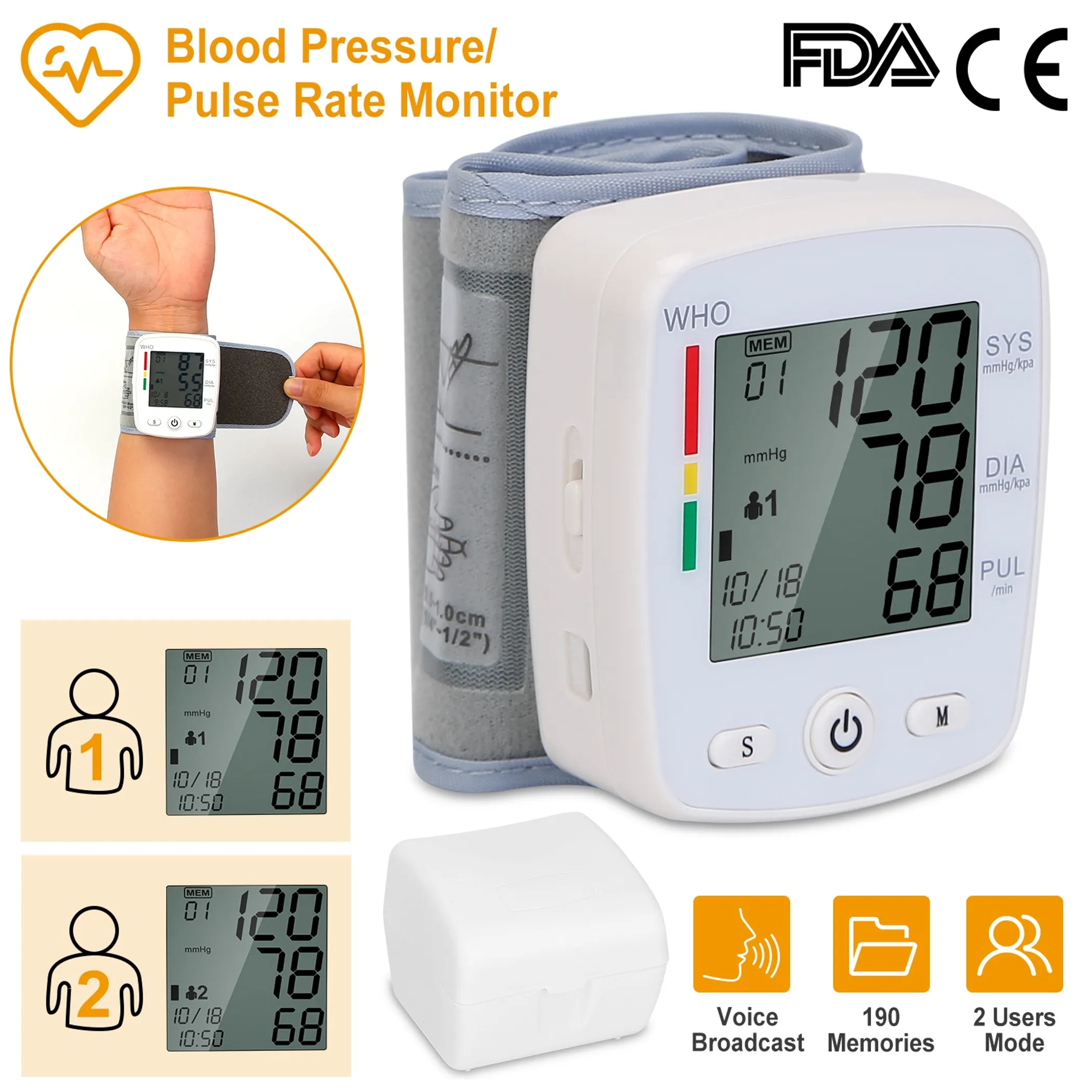Wrist Blood Pressure Monitor with LCD Display - Image 5
