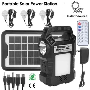Alternative view of Portable Solar Power Station with LED Lights