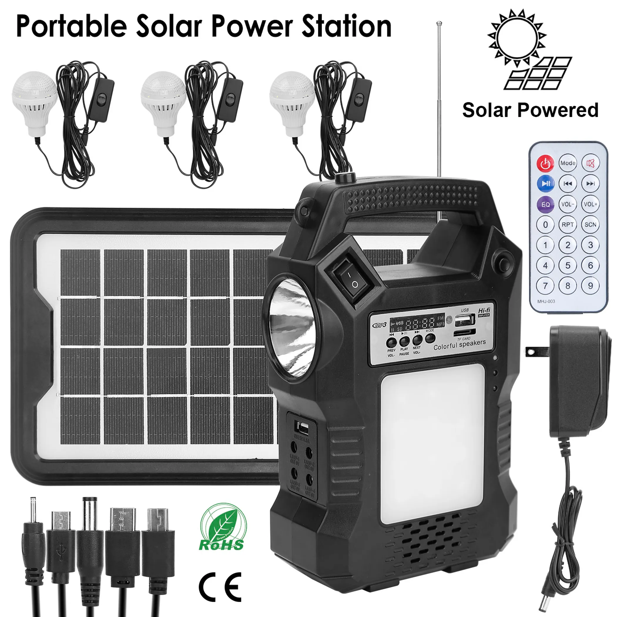 Portable Solar Power Station with LED Lights - Image 2