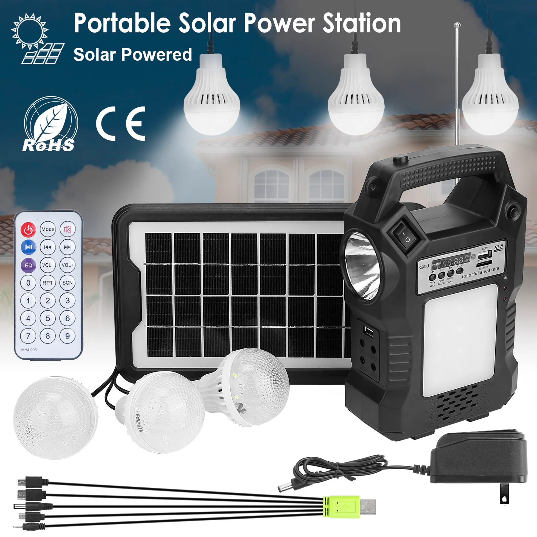Portable Solar Power Station with LED Lights - Image 3