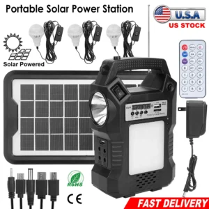 Portable Solar Power Station with LED Lights - Image 4