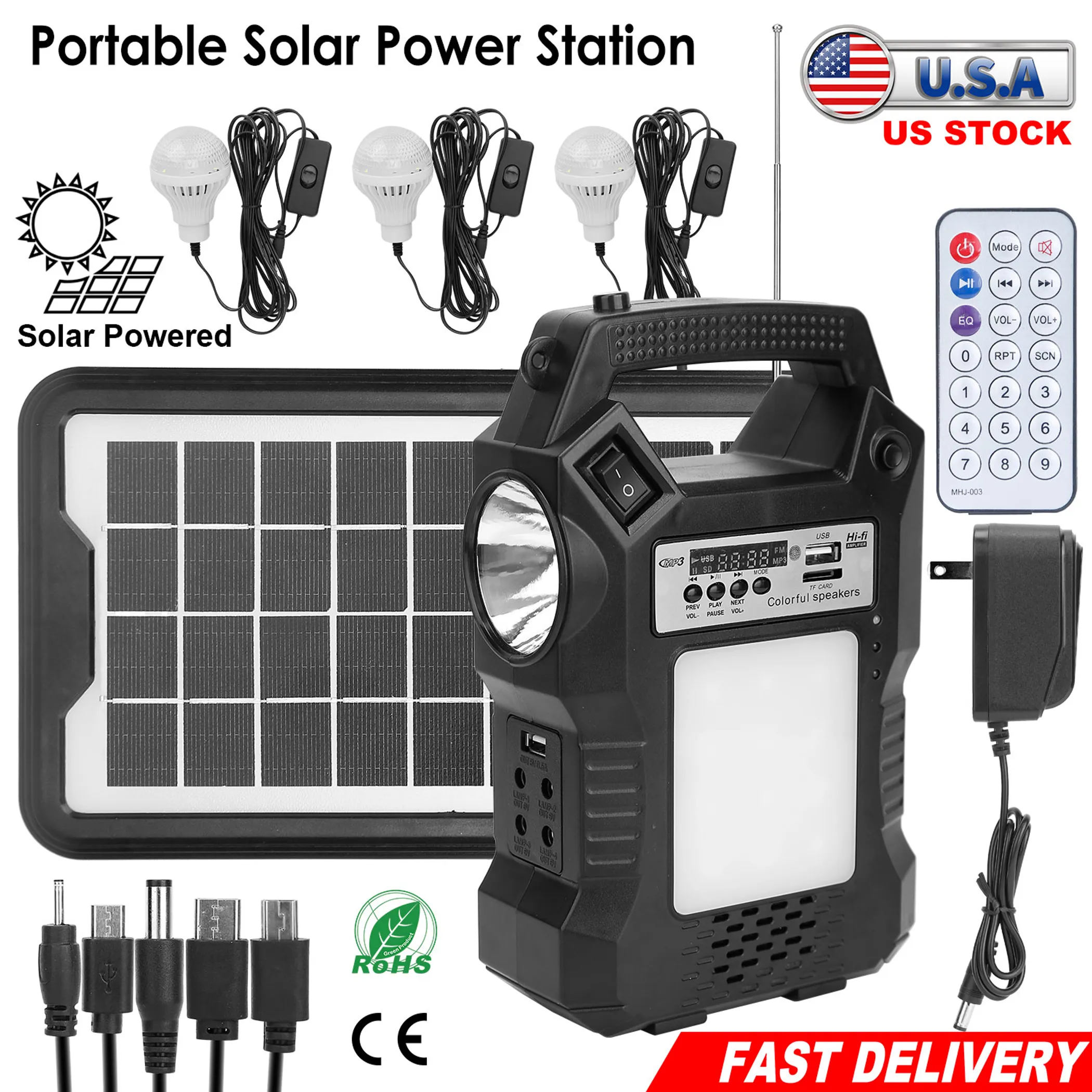 Portable Solar Power Station with LED Lights - Image 4