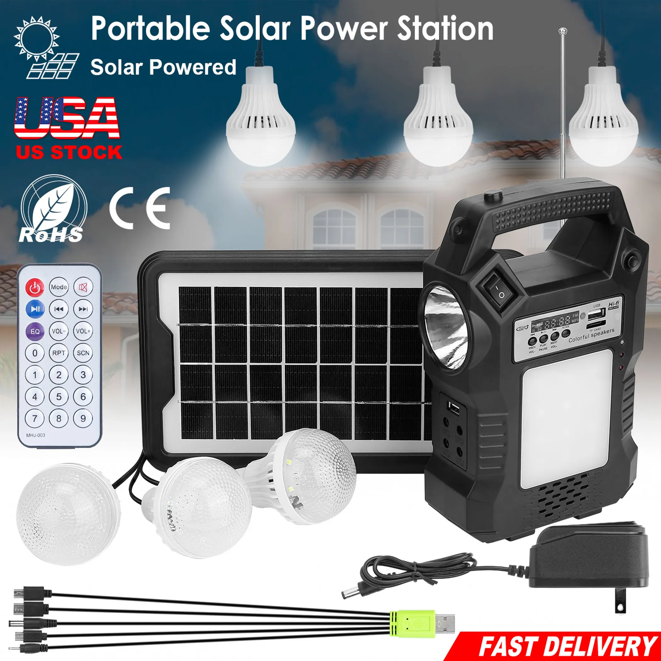Portable Solar Power Station with LED Lights - Image 5
