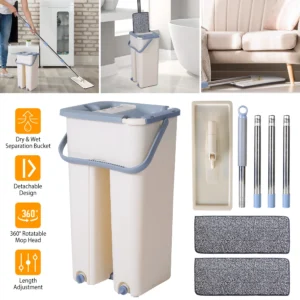 Flat Floor Mop Bucket Set 360° Rotating - Image 5