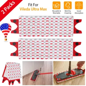 Alternative view of 2Pcs Fiber Floor Mop Pads Replacement