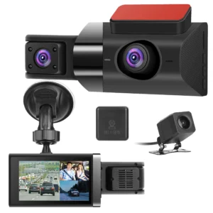 2K Car DVR 3 Channel Dash Cam
