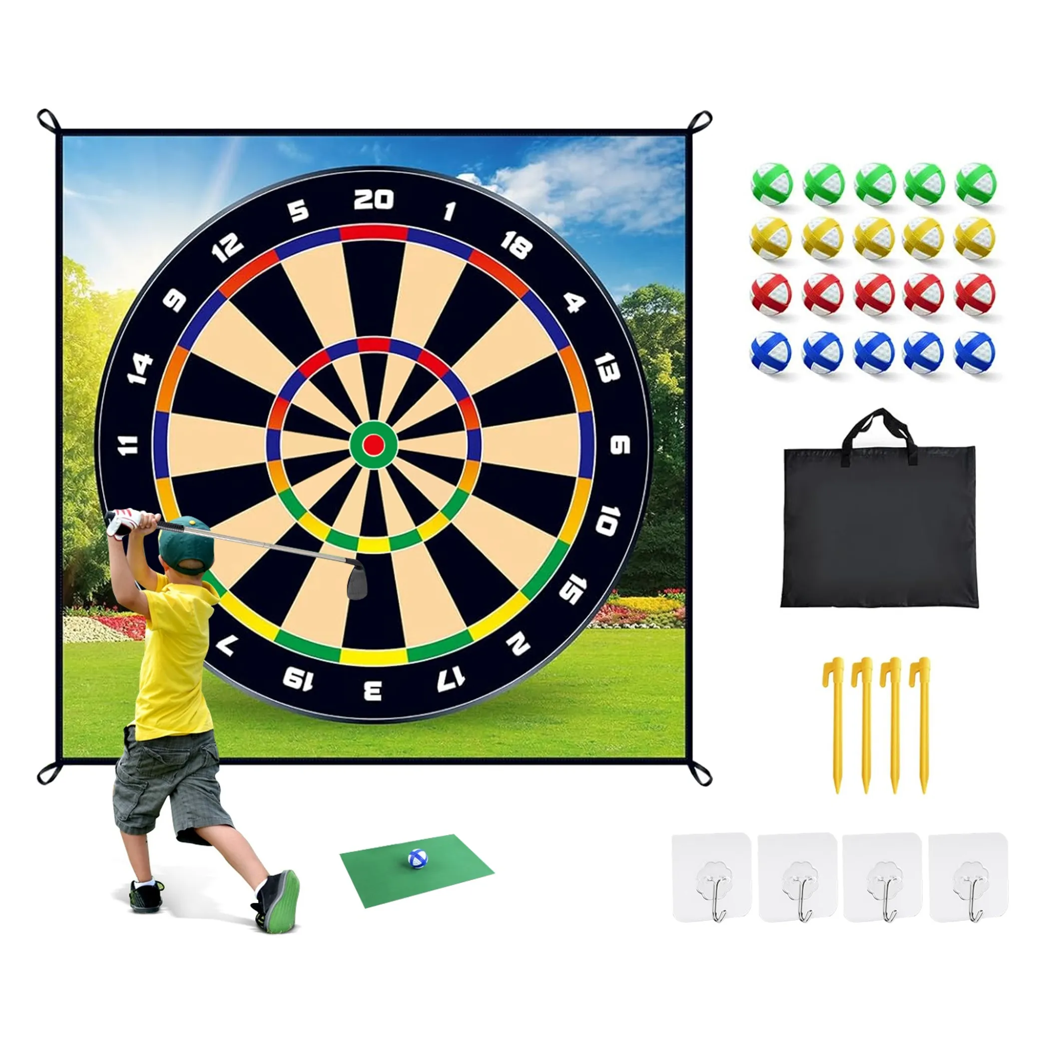 Golf Chipping Dart Game Mat Set